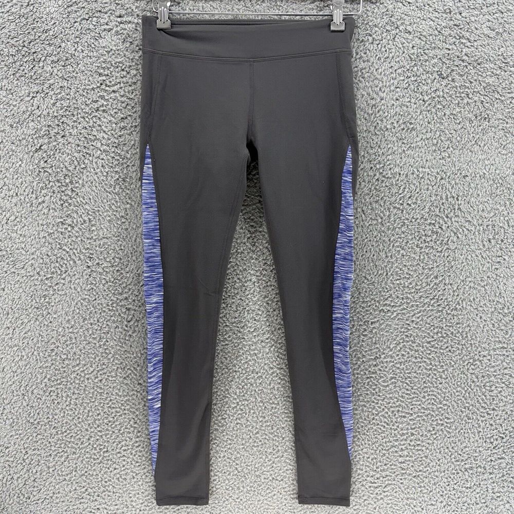 Fabletics Leggings Womens Small Black Purple Pants Low Rise Activewear‎ Stretch